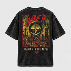 Camiseta Slayer Seasons in the Abyss — 1990 | Thrash Metal | Acid Wash Edition