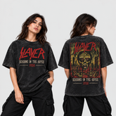 Camiseta Slayer Seasons in the Abyss — 1990 | Thrash Metal | Acid Wash Edition