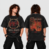 Camiseta Slayer Hell Awaits 1985 | Thrash Metal | Acid Wash Edition