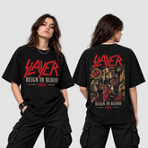 Camiseta Slayer Reign in Blood — 1986 | Thrash Metal | Oversize Premium