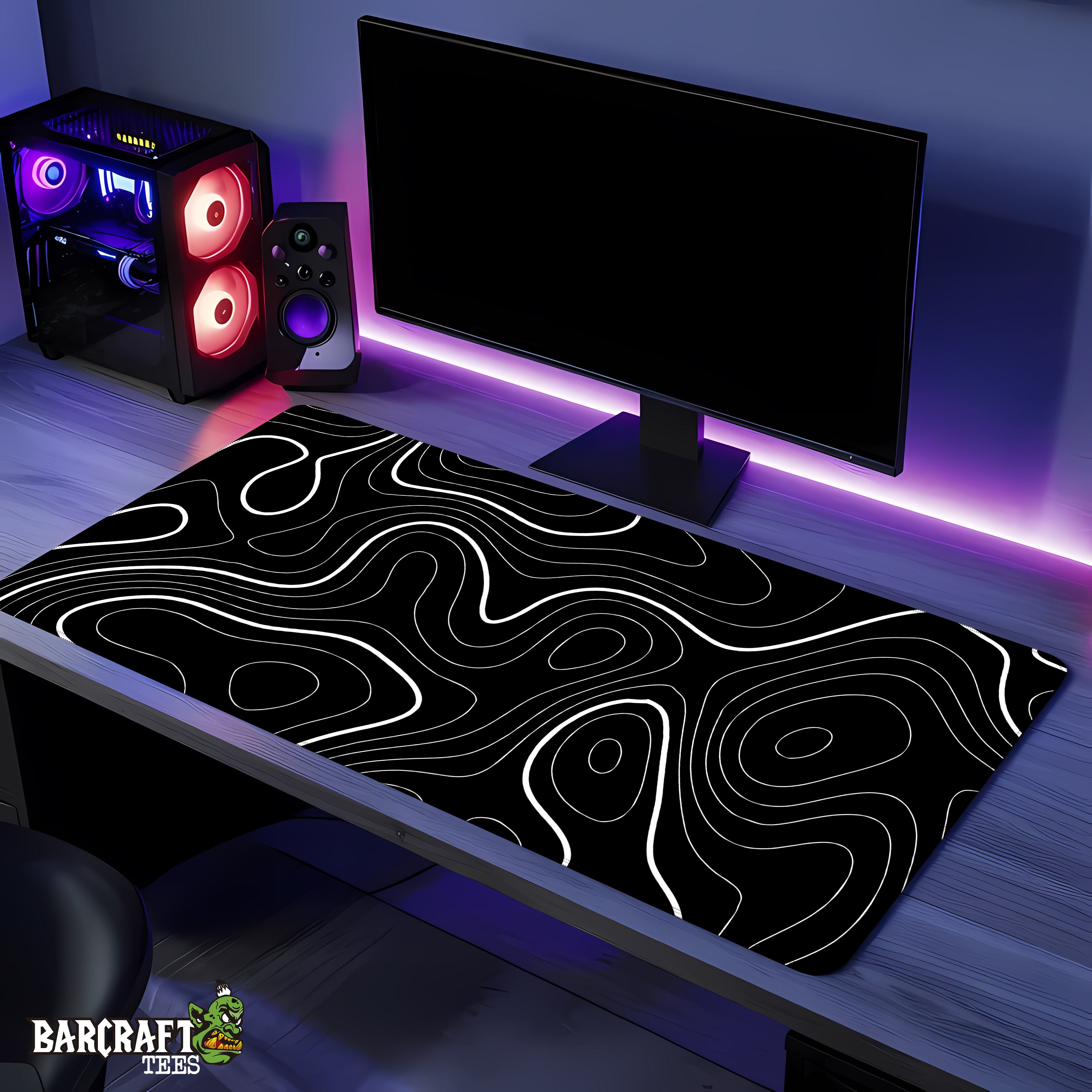 Black Waves Pad Mouse Gaming XL - Barcraft