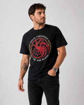 Camiseta House Targaryen Fire & Blood (Edición Verdes y Negros)