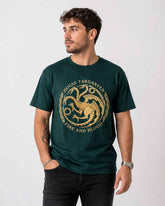 Camiseta House Targaryen Fire & Blood (Edición Verdes y Negros)