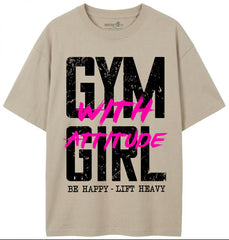 Camiseta Gym Girl With Attitude Oversized