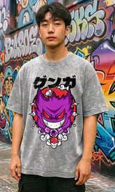 Camiseta Gengar Ghost Shadow – Acid Wash Edition