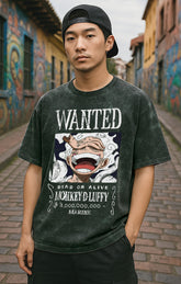 Luffy Bounty Poster Acid Wash Oversized - Barcraft