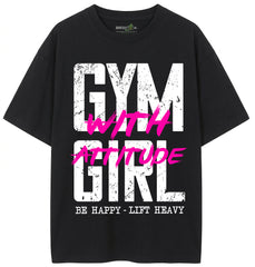 Camiseta Gym Girl With Attitude Oversized