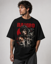 Camiseta Oversized Premium Rambo First Blood Edition