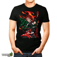 Camiseta negra respiracion solar tanjiro