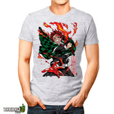 Camiseta jaspe respiracion solar tanjiro