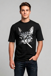Camiseta Smoking Cat - Urbana Premium