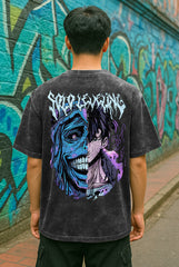 Solo Leveling Acid Wash Oversized - Barcraft