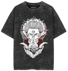 Sukuna Mahoraga Acid Wash Oversized - Barcraft