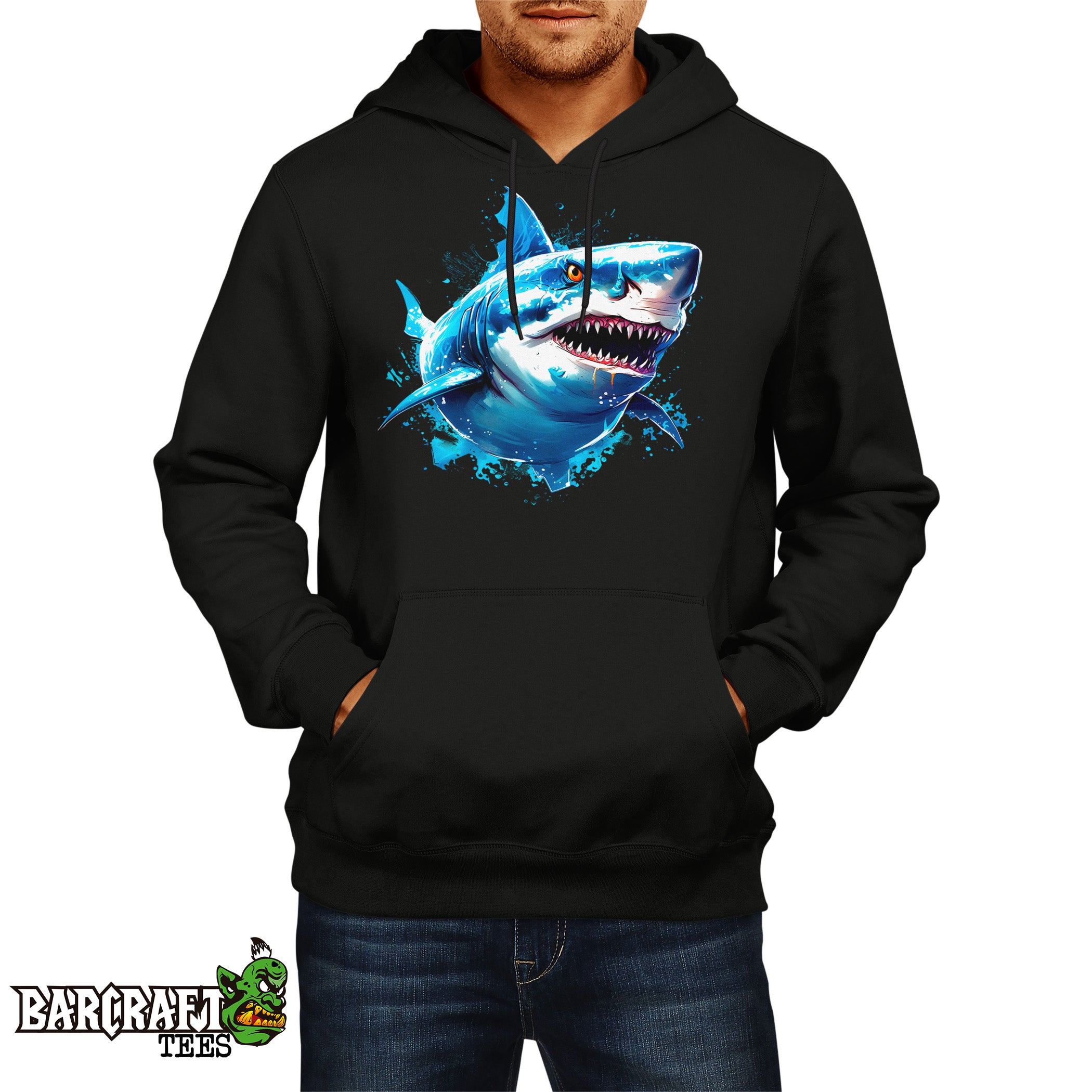 Hoodie Shark Negro