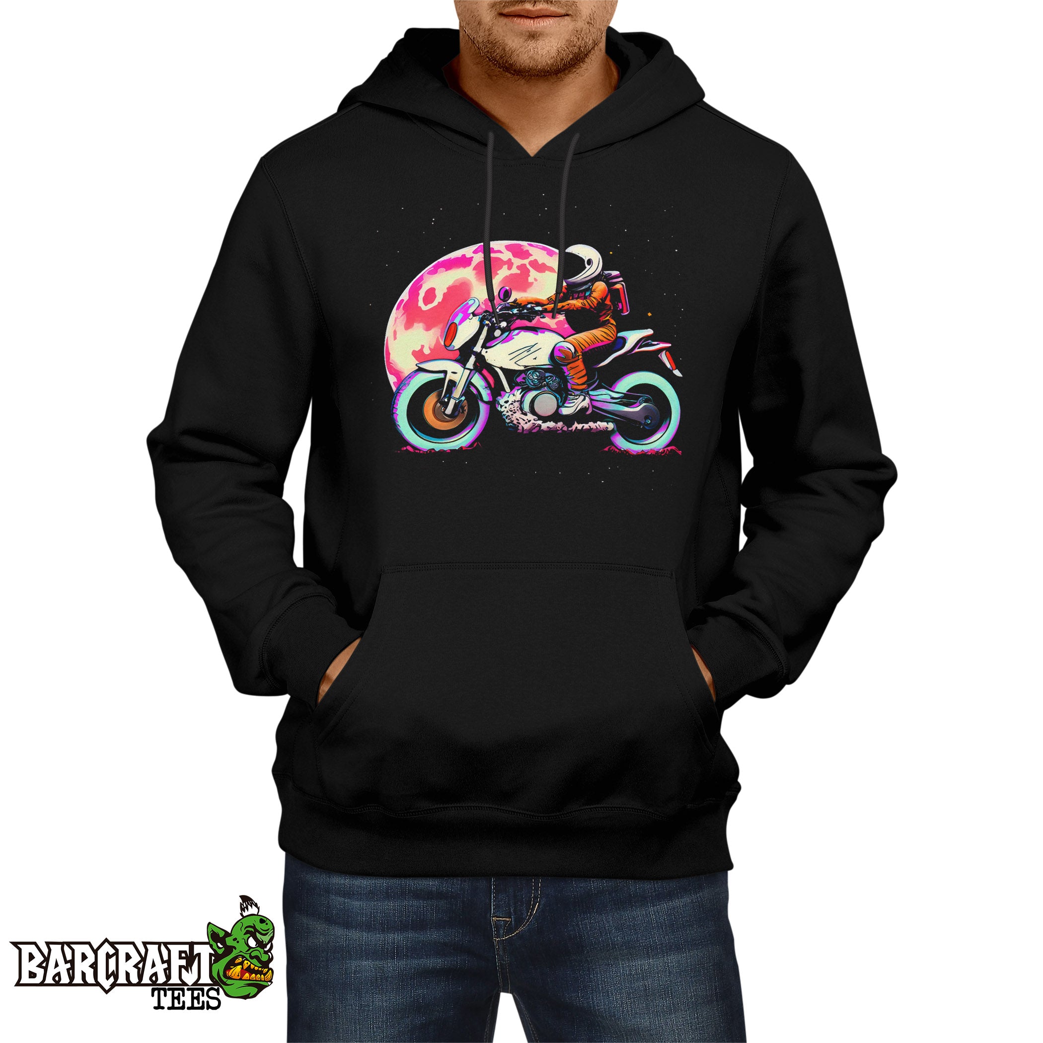 Astronaut Biker Hoodie - Barcraft