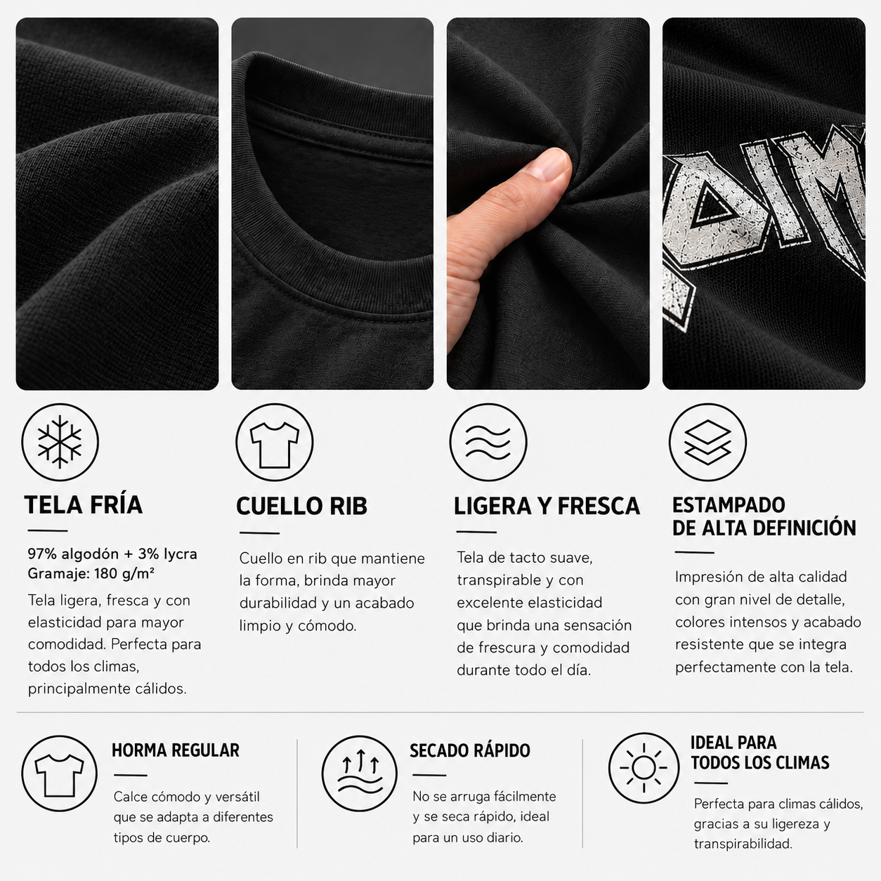 Camiseta Iron Maiden Logo Clásico | Heavy Metal | Tela Fría