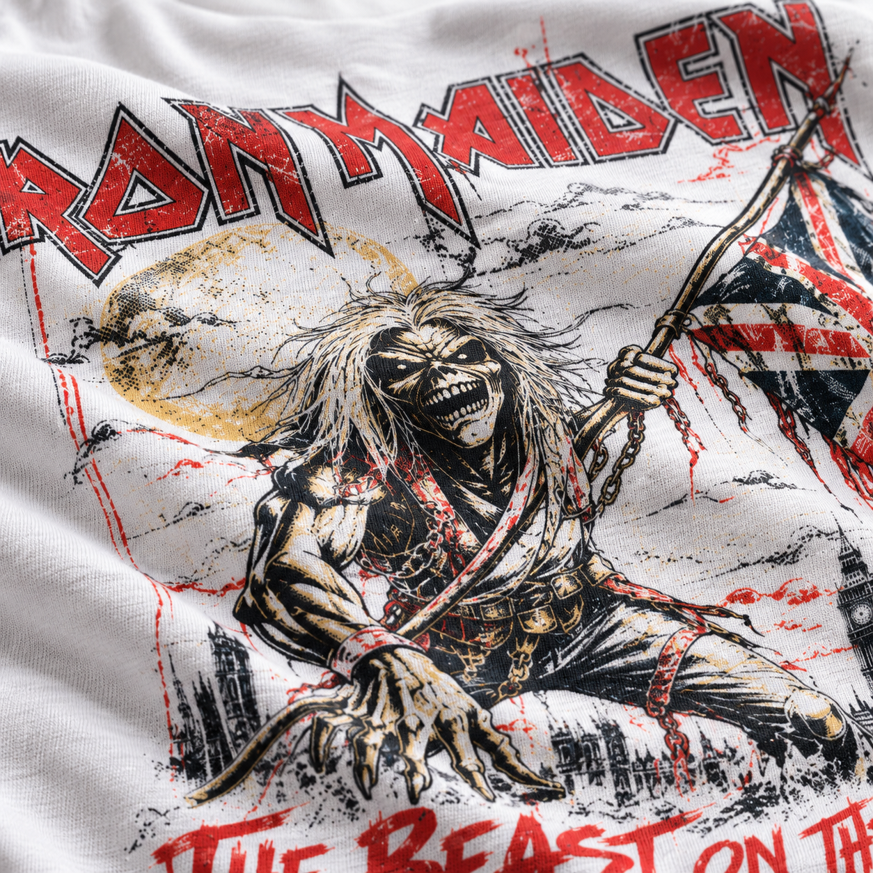 Camiseta Iron Maiden Beast on the Road | Heavy Metal | Tela Fría