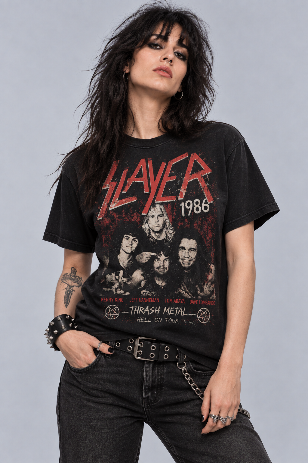 Camiseta Slayer - 1986 BANDA- Urbana Premium