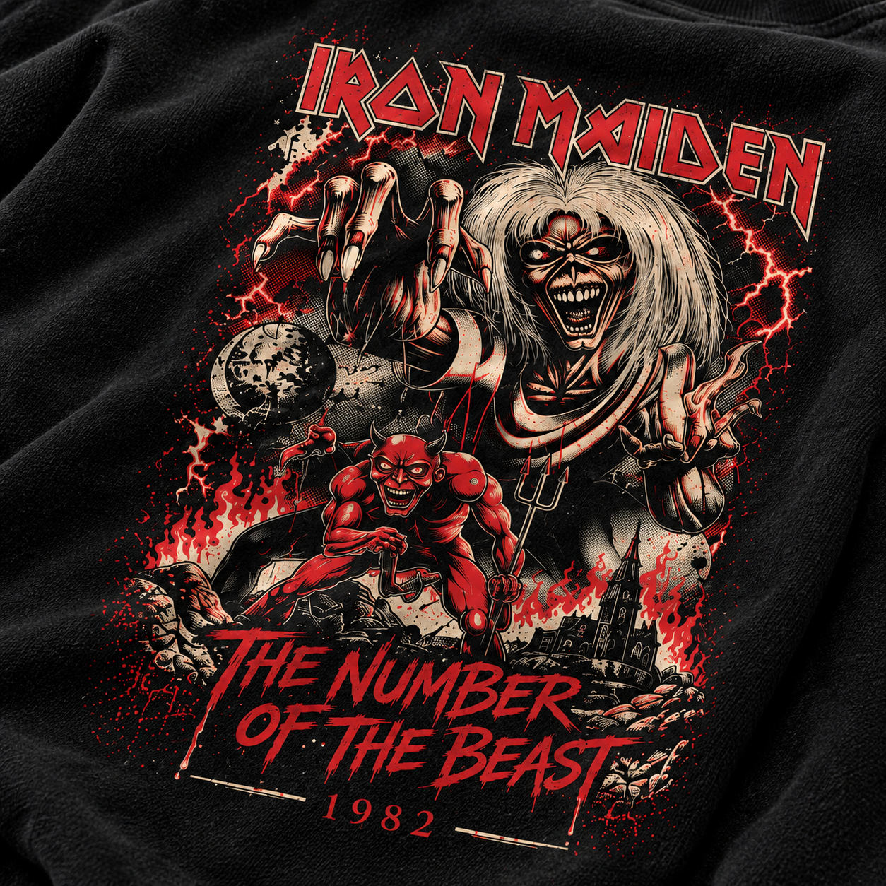 Camiseta Iron Maiden The Number of the Beast | Heavy Metal | Oversize Premium