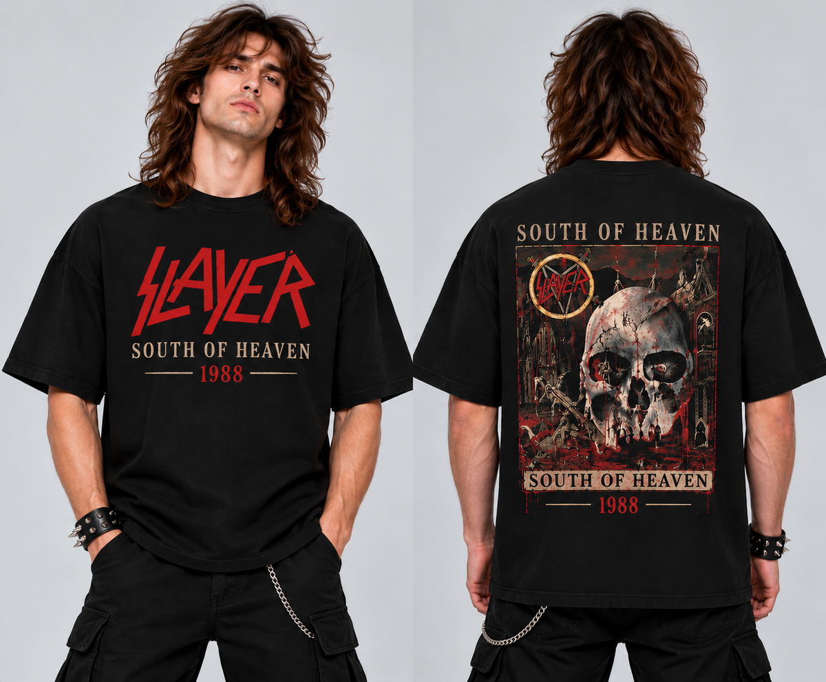 Camiseta Premium SLAYER - SOUTH OF HEAVEN 1988 (Horma Oversized)
