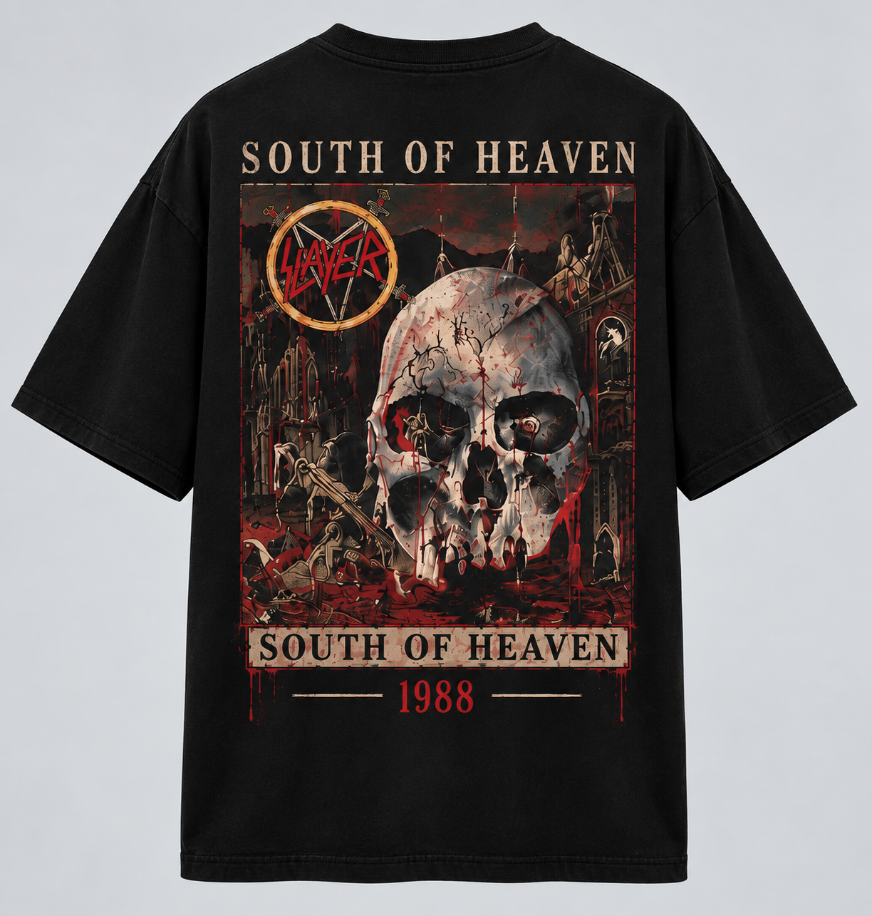 Camiseta Premium SLAYER - SOUTH OF HEAVEN 1988 (Horma Oversized)
