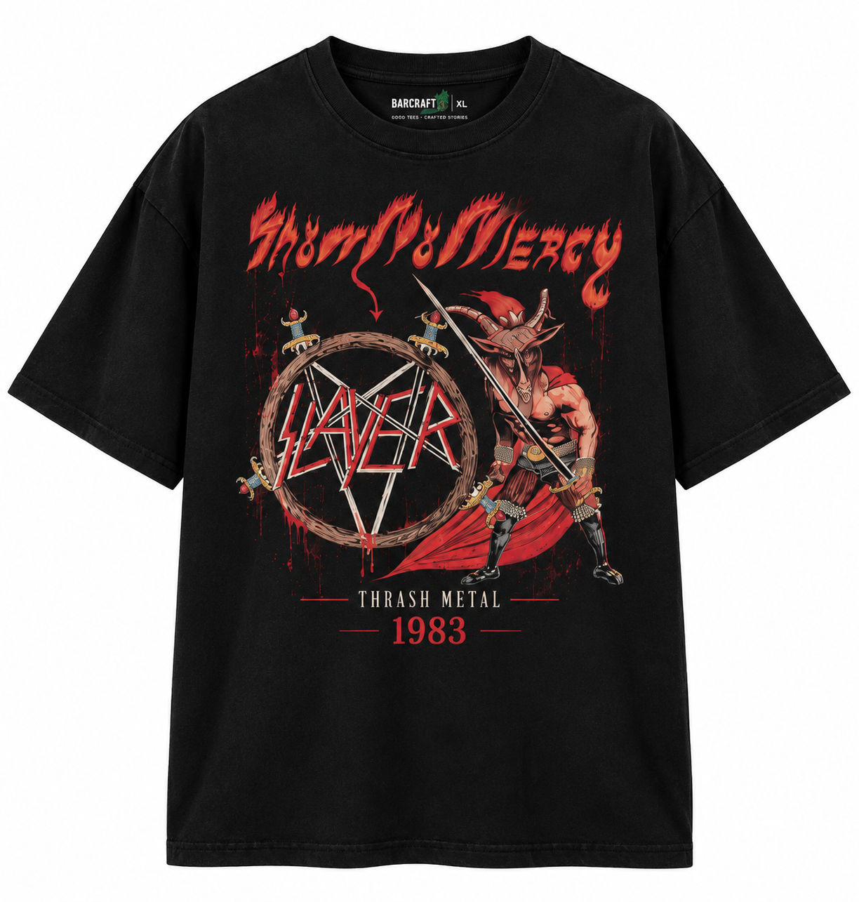 Camiseta Premium SLAYER - SHOW NO MERCY - 1983 (Horma Oversized)