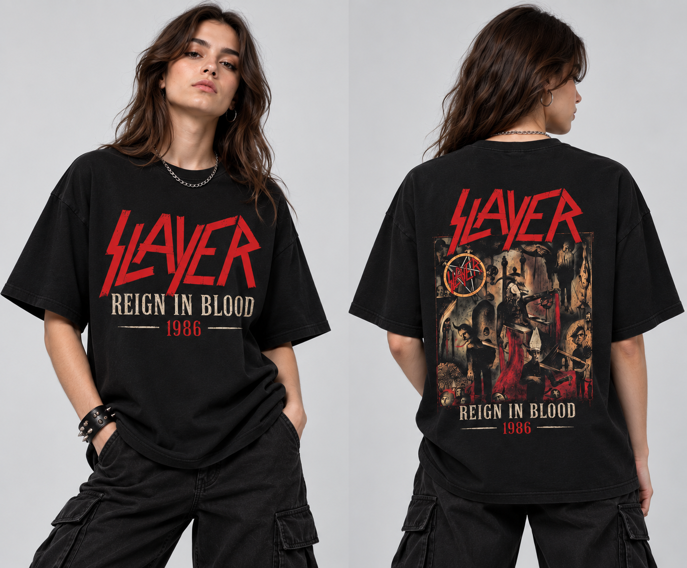 Camiseta Premium SLAYER - REIGN IN BLOOD 1986 (Horma Oversized)