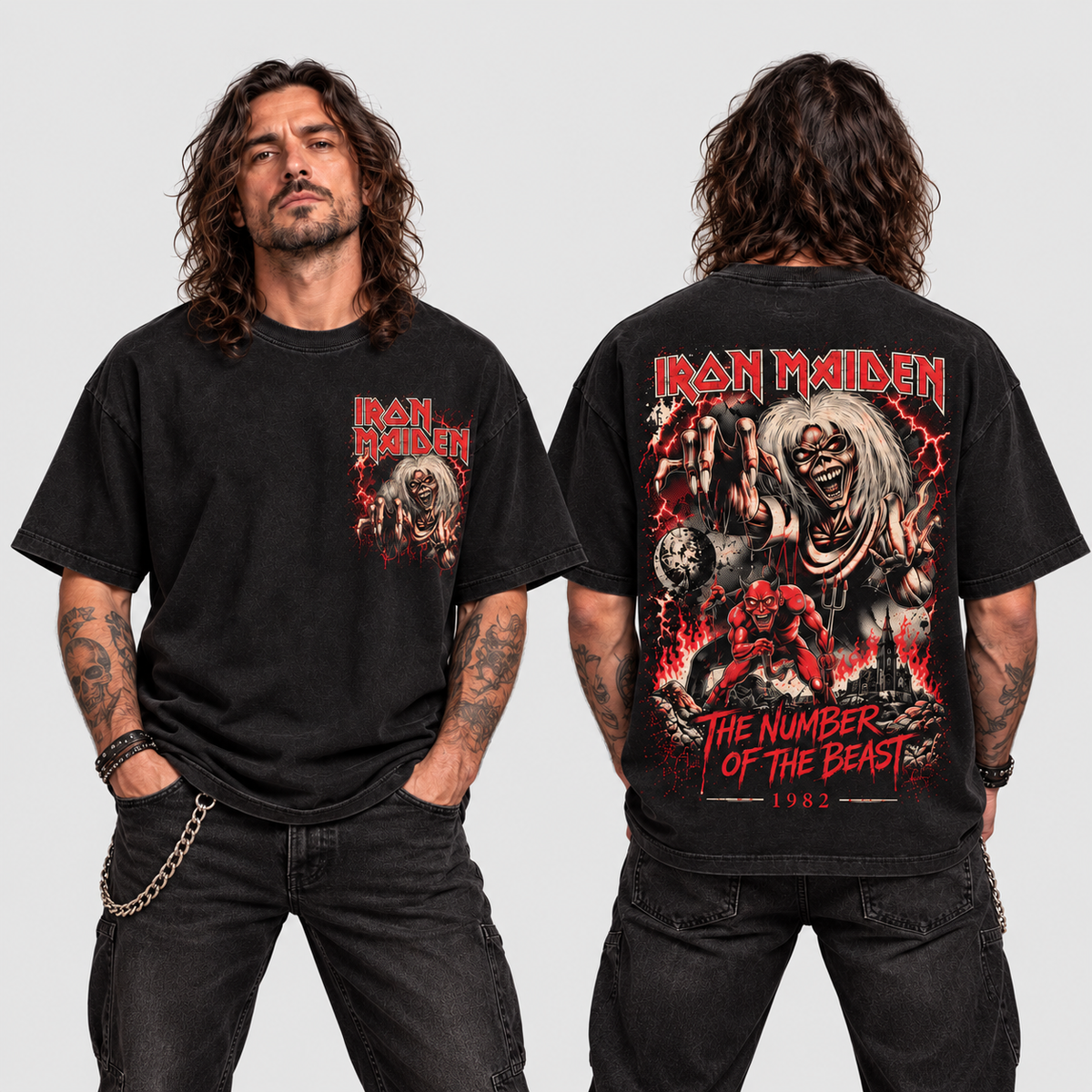 Camiseta Iron Maiden The Number of the Beast | Heavy Metal | Oversize Premium