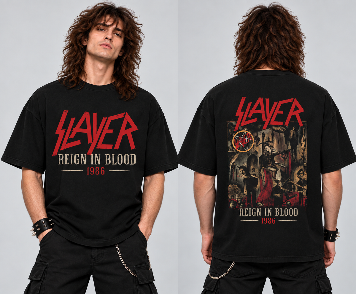 Camiseta Premium SLAYER - REIGN IN BLOOD 1986 (Horma Oversized)