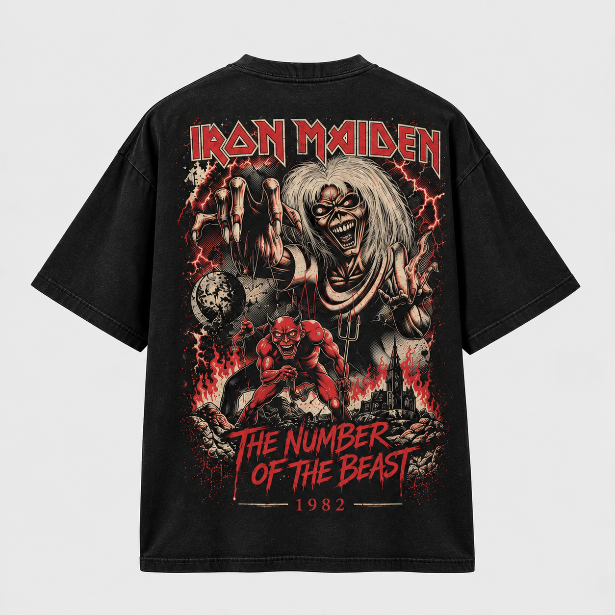 Camiseta Iron Maiden The Number of the Beast | Heavy Metal | Oversize Premium