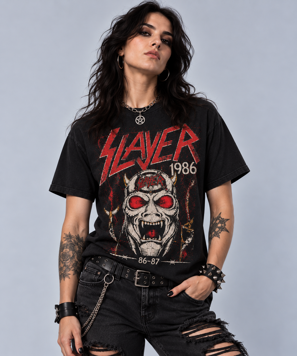 Camiseta Slayer - HELL ON TOUR 1986-87 - Urbana Premium