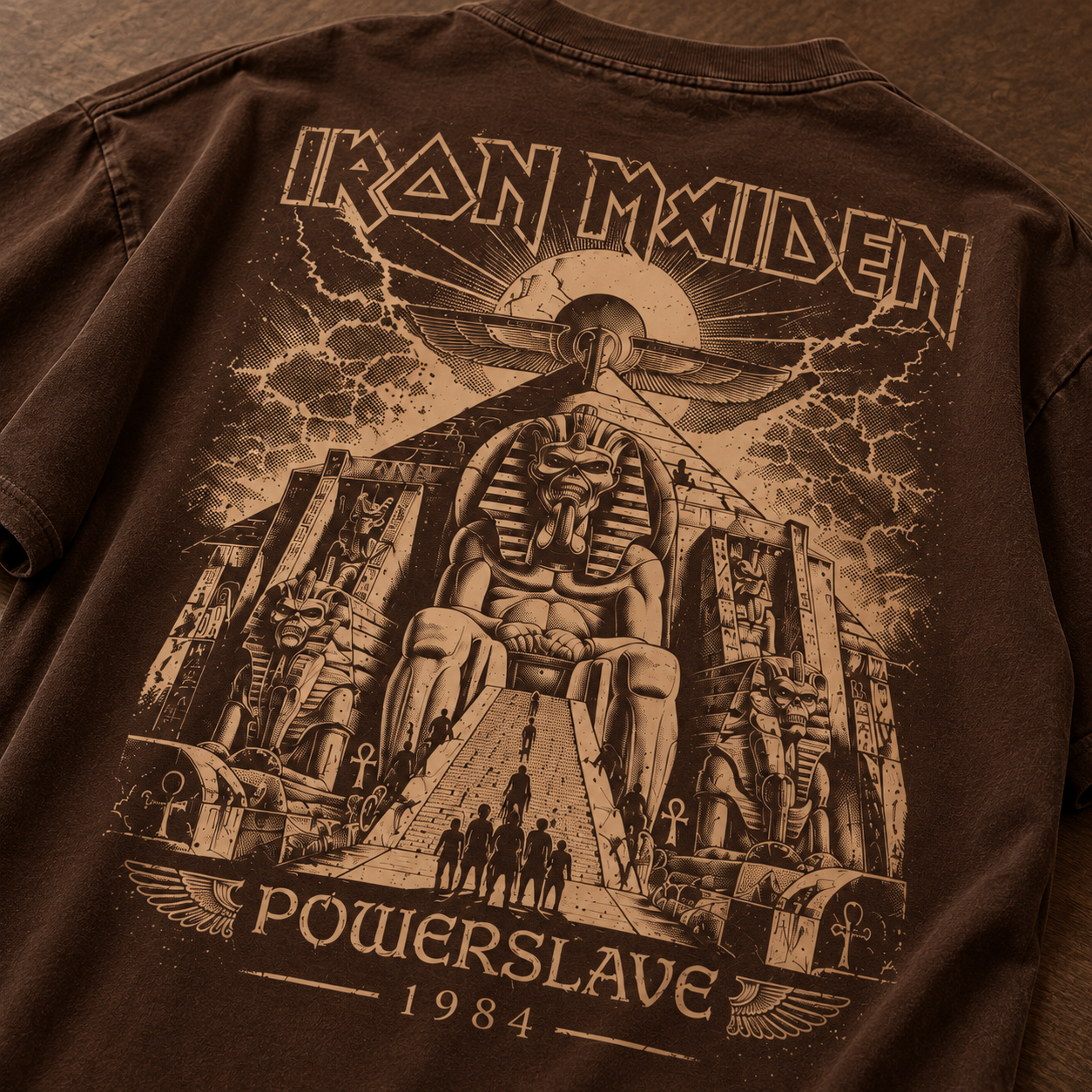 Camiseta Iron Maiden Powerslave | Heavy Metal | Oversize Premium