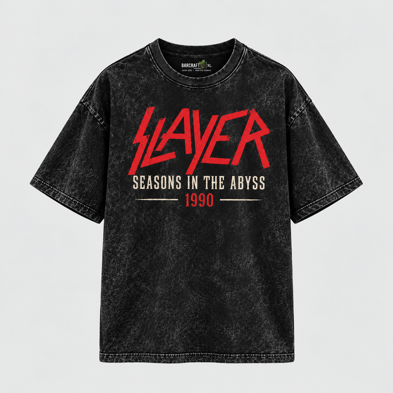 Camiseta Slayer Seasons in the Abyss — 1990 | Thrash Metal | Acid Wash Edition