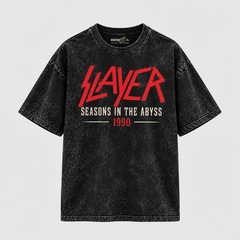 Camiseta Slayer Seasons in the Abyss — 1990 | Thrash Metal | Acid Wash Edition