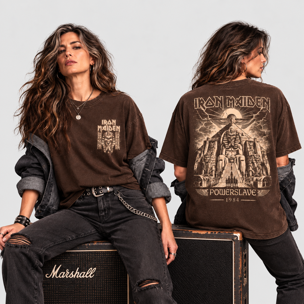 Camiseta Iron Maiden Powerslave | Heavy Metal | Oversize Premium