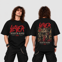 Camiseta Slayer Reign in Blood — 1986 | Thrash Metal | Oversize Premium