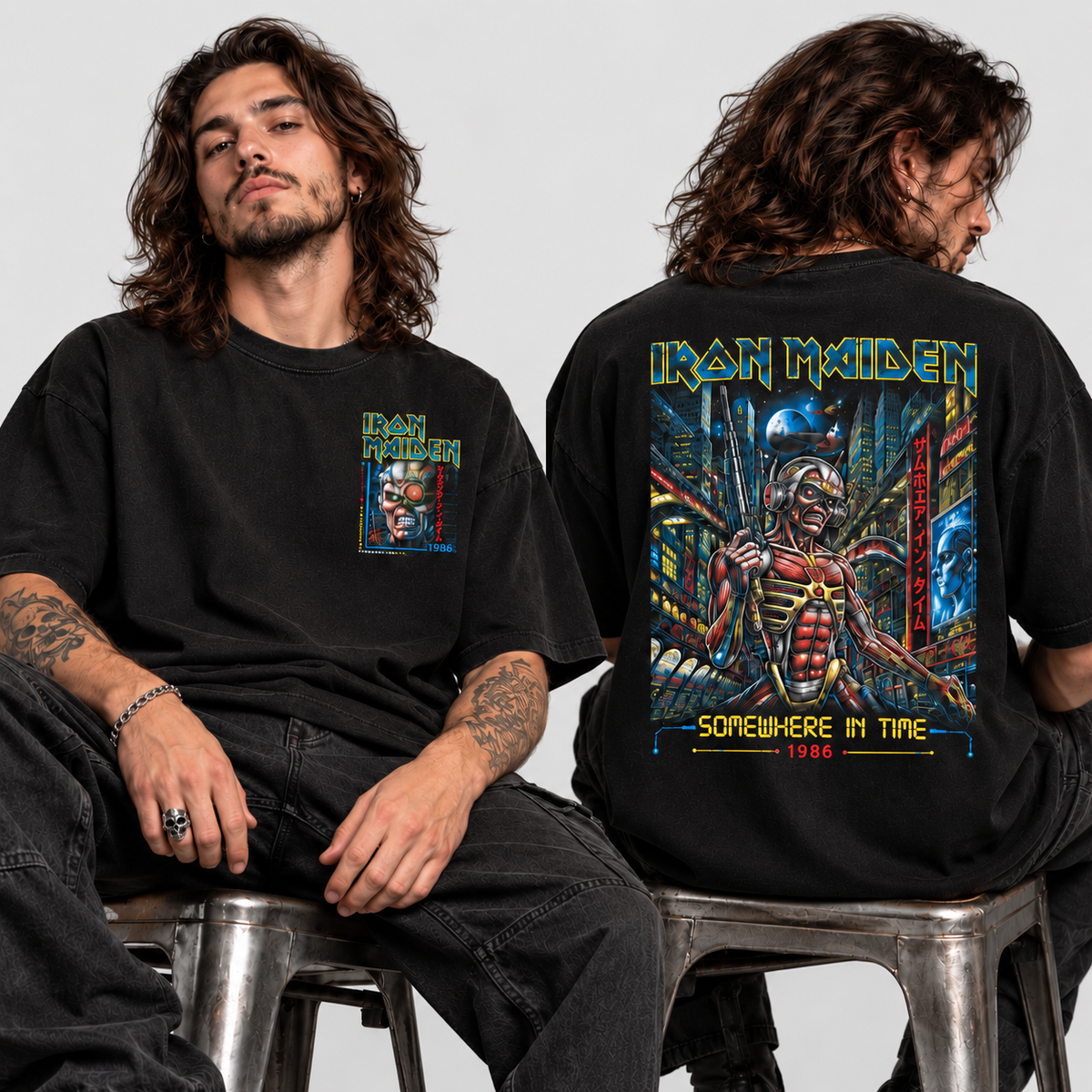 Camiseta Iron Maiden Somewhere in Time | Heavy Metal | Oversize Premium