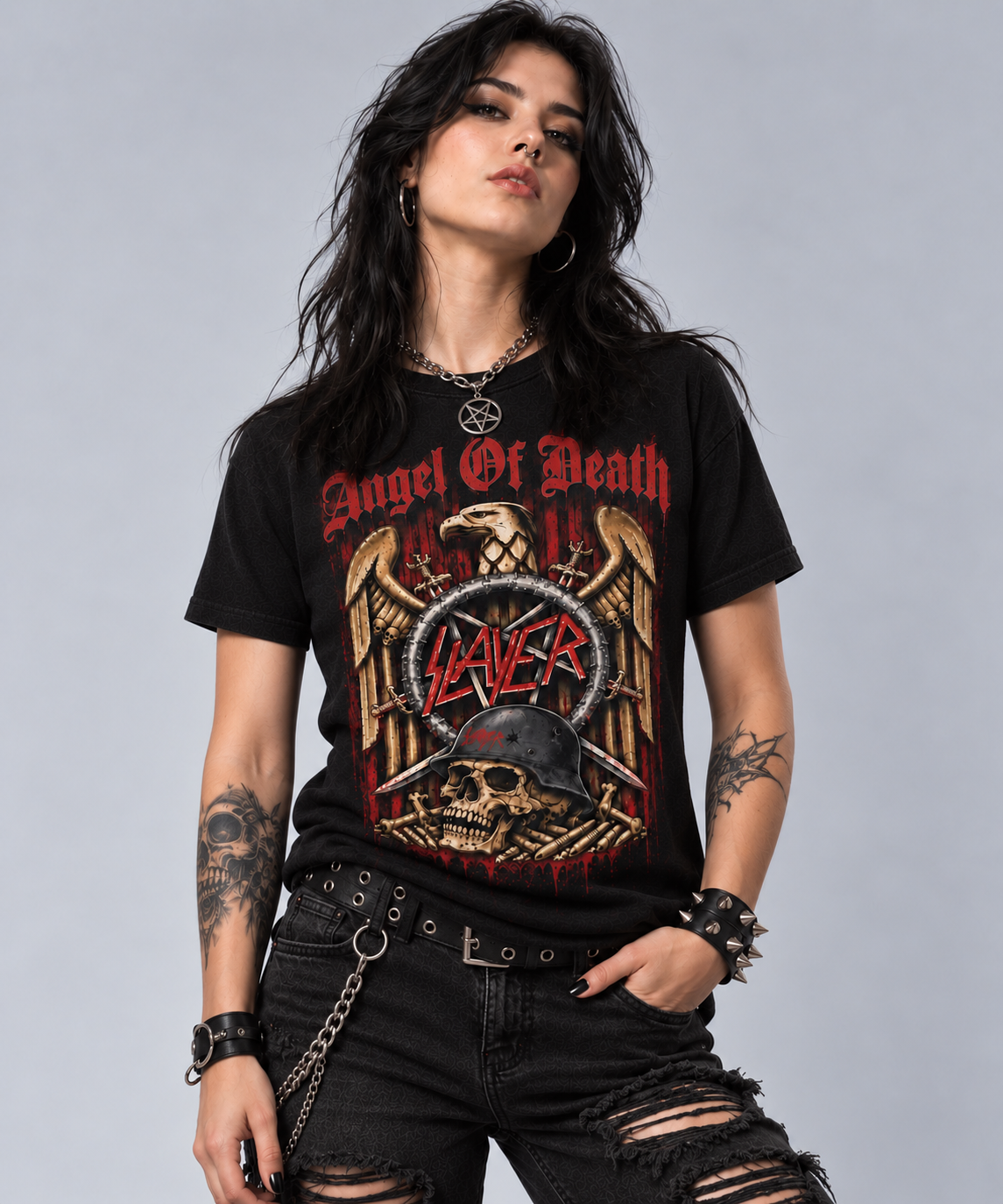 Camiseta Slayer Angel of Death - Urbana Premium