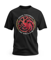 Camiseta House Targaryen Fire & Blood (Edición Verdes y Negros)