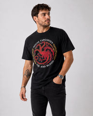 Camiseta House Targaryen Fire & Blood (Edición Verdes y Negros)