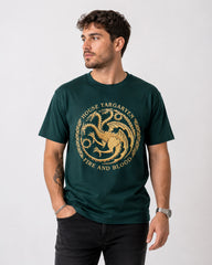 Camiseta House Targaryen Fire & Blood (Edición Verdes y Negros)