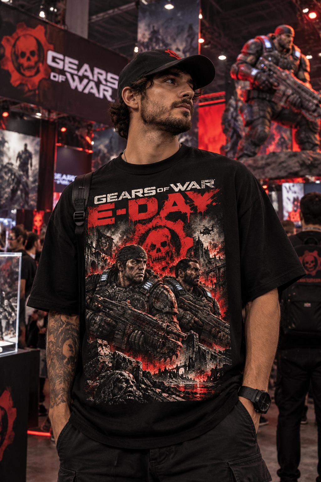 Camiseta Oversize Gears of War E-Day
