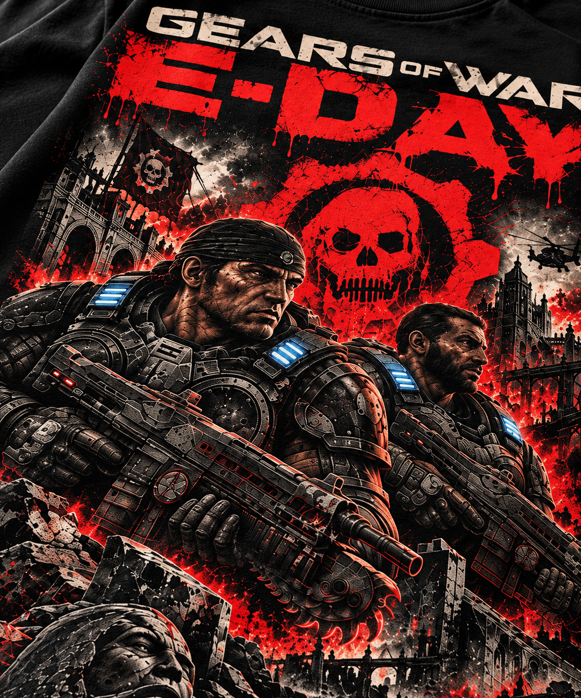 Camiseta Oversize Gears of War E-Day