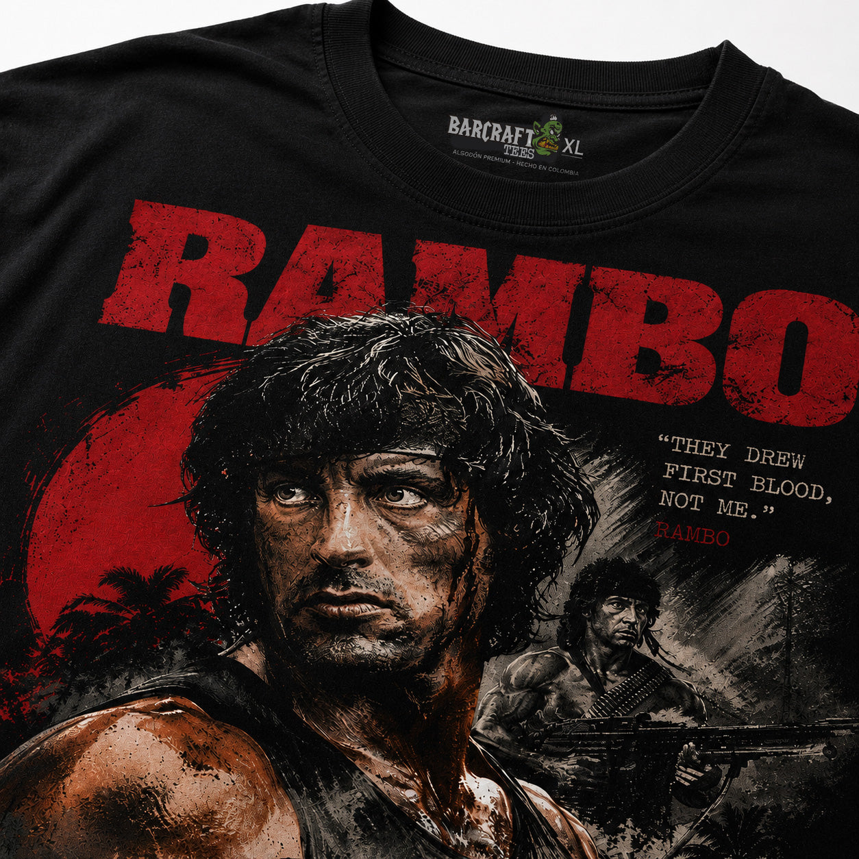 Camiseta Oversized Premium Rambo First Blood Edition