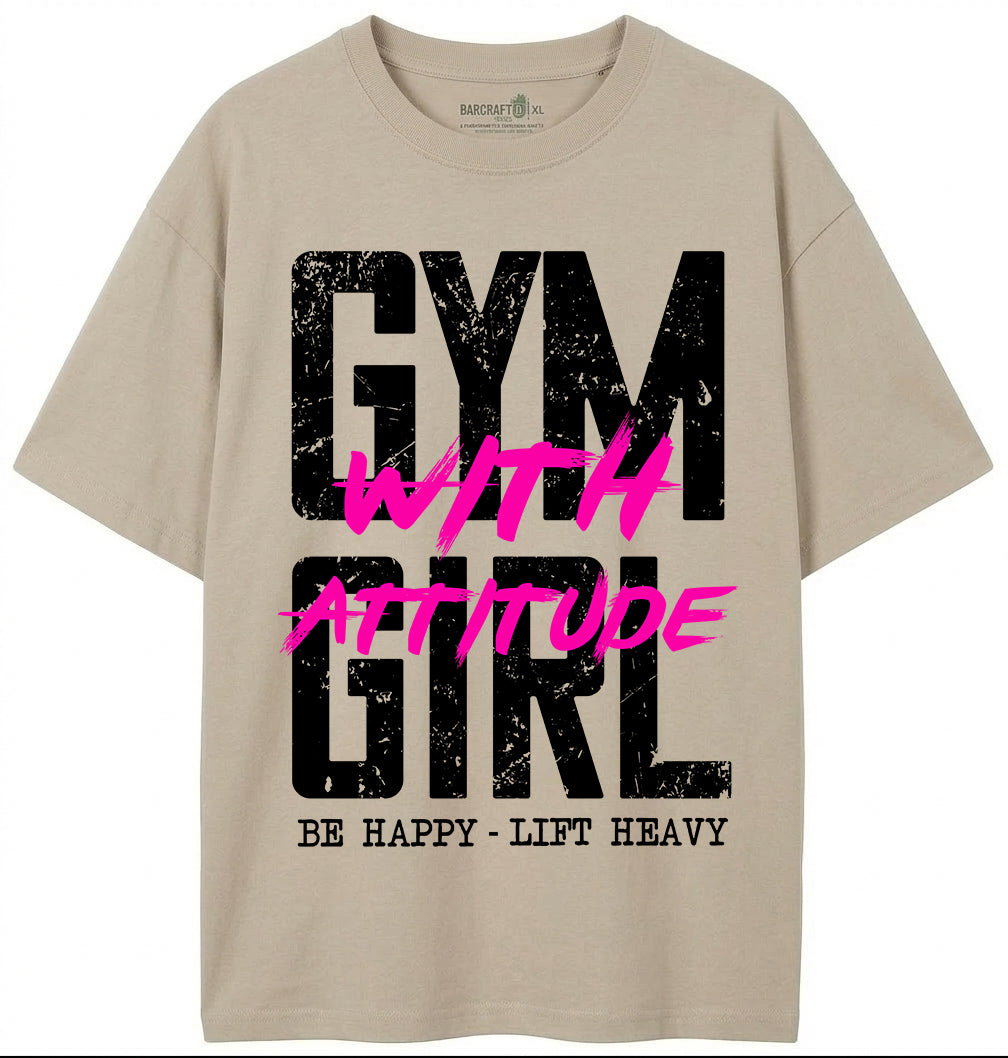 Camiseta Gym Girl With Attitude Oversized