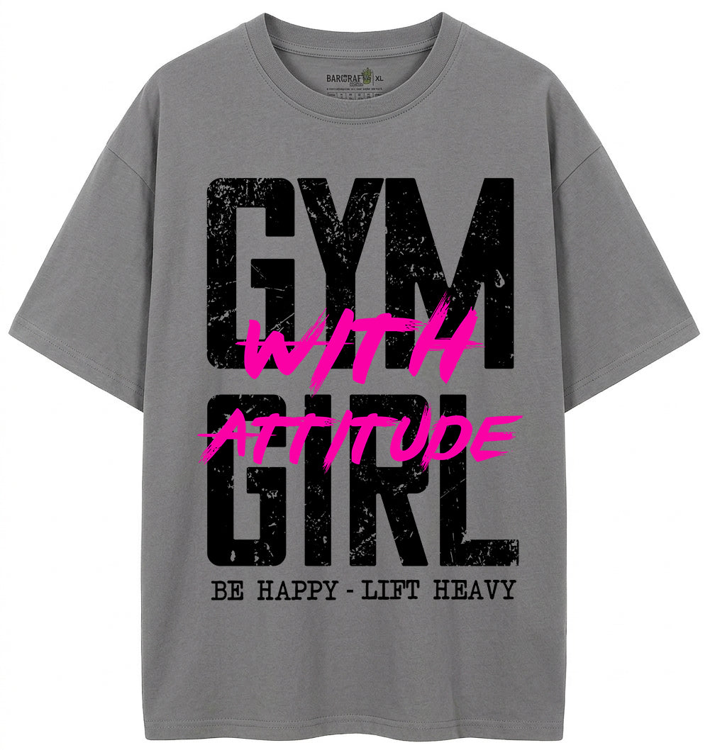 Camiseta Gym Girl With Attitude Oversized