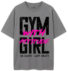Camiseta Gym Girl With Attitude Oversized