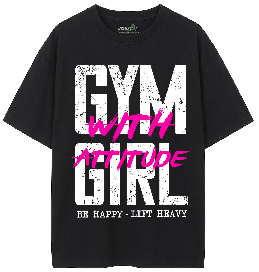 Camiseta Gym Girl With Attitude Oversized