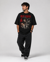 Camiseta Oversized Premium Rambo First Blood Edition