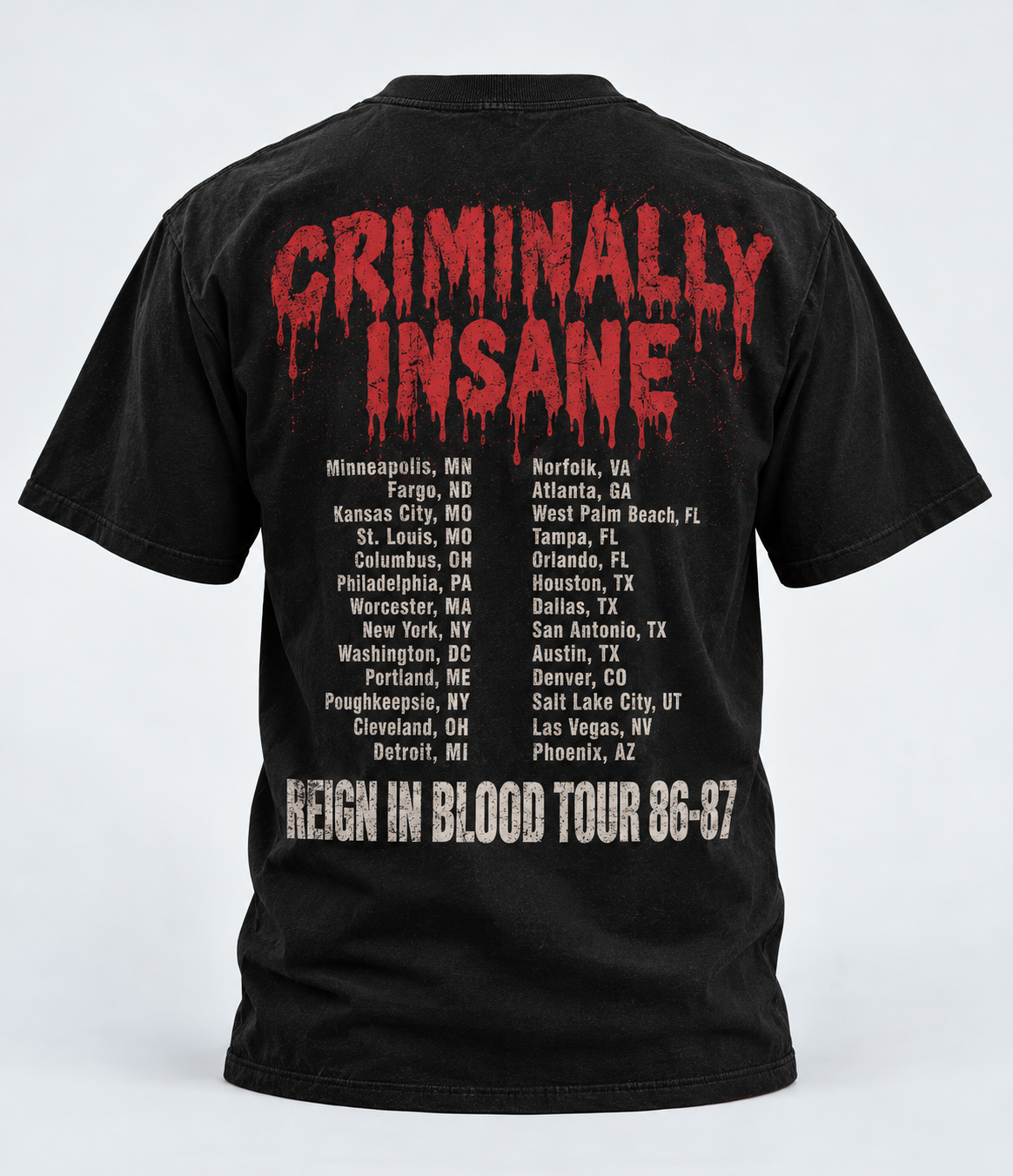 Camiseta Slayer - HELL ON TOUR 1986-87 - Urbana Premium